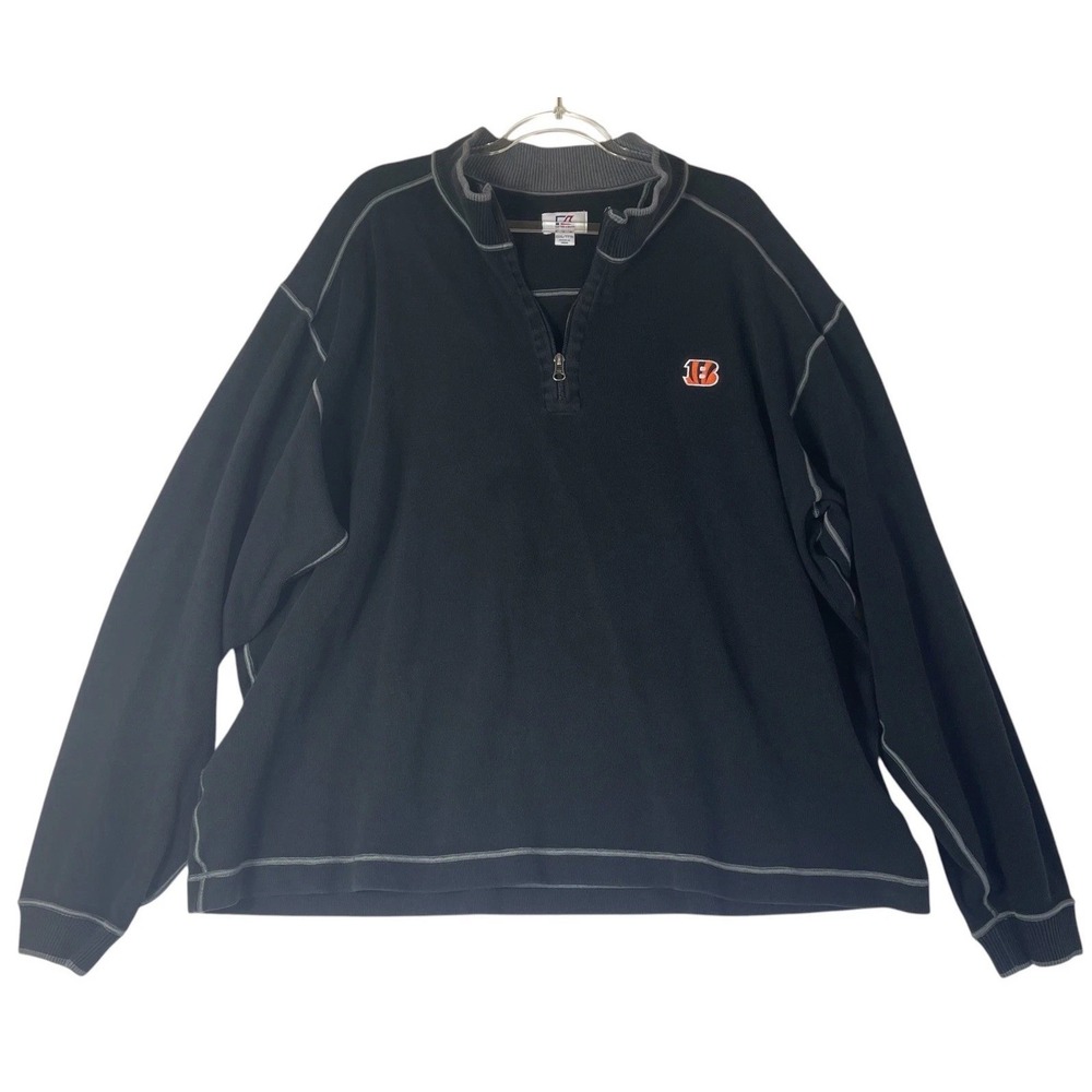 Cutter & Buck Cincinnati Bengals Quarter Zip Pullover Mens XXXL Black Logo NFL